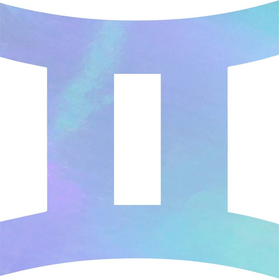 ANGDEST ODIAC Signs Gemini ICON Symbol (Hologram) (Set of 2) Premium Waterproof Vinyl Decal Stickers for Laptop Phone Accessory Helmet Car Window Bumper Mug Tuber Cup Door Wall Decoration