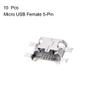 uxcell 10 PCS Micro USB Female Socket Connector Jack Port, 5- Pin DIP 180 Degree, Replacement Adapter view 2