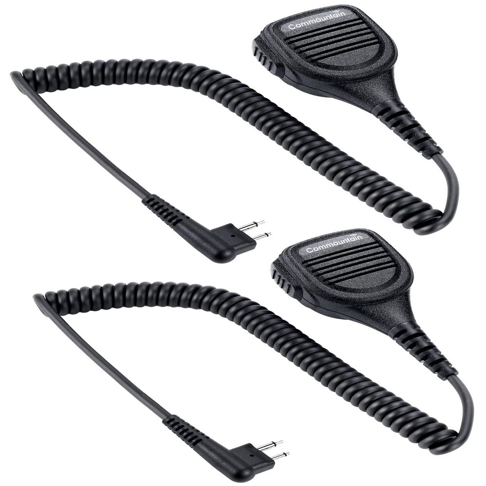 commountain Speaker Mic for Motorola Radios R2 CP100D CP200D CP200 CP185 CLS1410 CLS1110 BPR40D BPR40 RDU4100 RDU4160D RMU2040 RMU2080D CLS RDU RMU, PMMN4013 PMMN4013A 2 Pin Microphone-2 Pack
