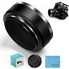 58mm Metal Standard Screw-in Standard Lens Hood with Centre Pinch Lens Cap for Canon Nikon Sony Pentax Olympus Fuji Sumsung Leica Camera +Cleaning Cloth view 1
