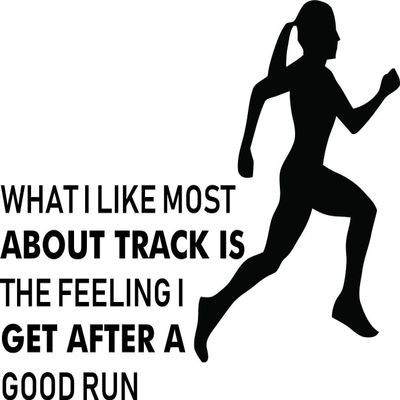 Track and Field Running Wall Decals for Girls Bedroom/Womens Sports Athlete Quotes Girl Room Walls/USA Olympics/Inspirational Quote Vinyl Art Decor Stickers Great Feeling Size 20x20 inch