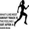 Track and Field Running Wall Decals for Girls Bedroom/Womens Sports Athlete Quotes Girl Room Walls/USA Olympics/Inspirational Quote Vinyl Art Decor Stickers Great Feeling Size 20x20 inch view 1