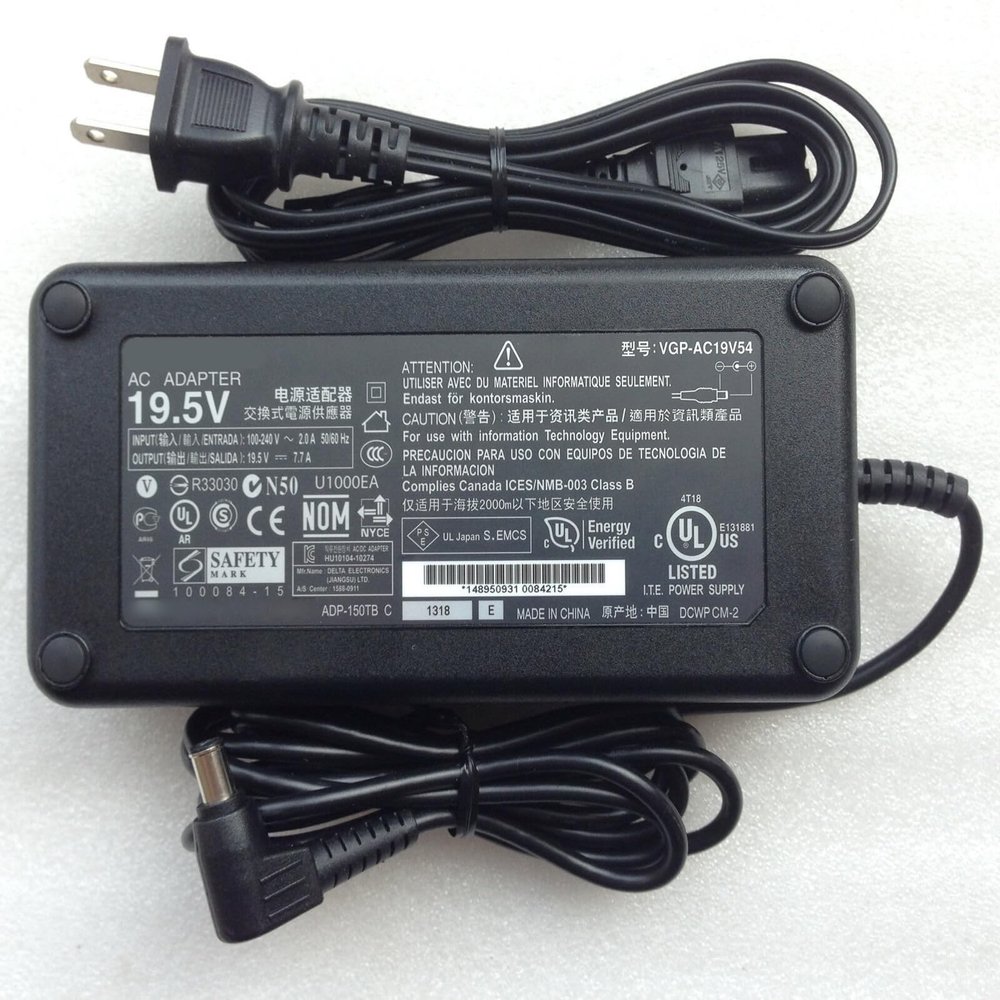 AC Adapter Charger 19.5V 7.7A for Sony VAIO VPCF22C5E VGCJS270J VGP-AC19V17