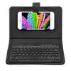 Diyeeni Bluetooth Keyboard with Portfolio Flip Leather Holster Case Cover for 4.5''6.8'' iOS, Android and Smart Phones Removable Keyboard PU Folding Leather Folio Keyboard Case view 1