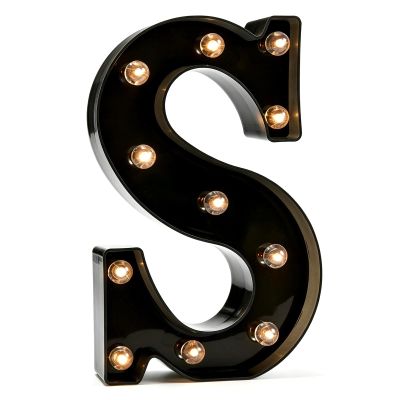Pooqla Black Light Up Letter S, Marquee Letters Black Room Decor