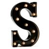 Pooqla Black Light Up Letter S, Marquee Letters Black Room Decor view 1