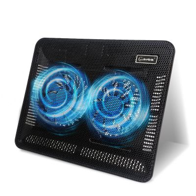 Laptop Cooling Pad, Coolertek Portable Slim Quiet Laptop Notebook Cooler Cooling Pad Stand with 2 Blue LED Fans, USB Powered, Adjustable Angled, Fits 11-14 Inch Laptop