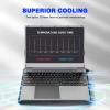 Laptop Cooling Pad, Coolertek Portable Slim Quiet Laptop Notebook Cooler Cooling Pad Stand with 2 Blue LED Fans, USB Powered, Adjustable Angled, Fits 11-14 Inch Laptop view 2