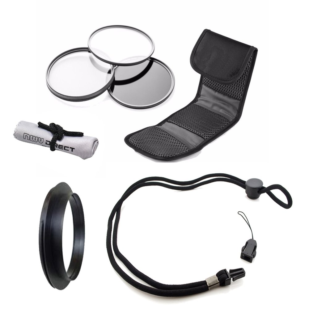 Canon PowerShot SX420 is High Grade Multi-Coated & Threaded 3 Piece Lens Filter Kit + (Includes Lens Filter Adapter + Krusell Multidapt Neck Strap + Microfiber Cleaning Cloth)