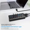 Case of 5, RSHTECH USB 3.0 Hub Powered 7 Port USB Extender Aluminum Splitter with Individual On/Off Switches (7-Ports) view 2