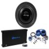 Rockville Destroyer 12D1 Bundle: 12 in Competition Car Audio Subwoofer with USA Voice Coils, dB16 Mono Amplifier, RWK0CU 0 AWG Gauge Complete Amp Installation Wire Kit, 3-Items view 1