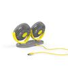 Double-head Mini Car Fan Adjustable Direction Car Small Fan Three-blade USB Portable Fan with Self-adhesive view 2