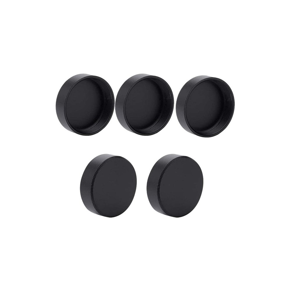 5pcs Alloy Rear Lens for C Mount Lenses, Rear Lens Cover 27mm(Black)
