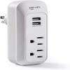 Wall Outlet Extender 2 AC Outlets & 2 USB Ports, Cruise Ship Approved, No Surge Protector Compact Travel Power Hub for Home, Dorm, Hotel & RV view 1