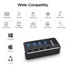 Case of 5, USB Hub 3.0 Powered RSHTECH 4 Port USB Splitter Portable Aluminum Data Hub with Individual On/Off Switch view 4
