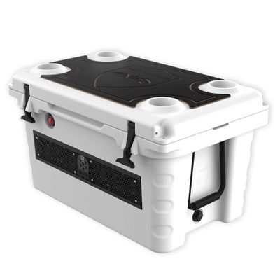 Wet Sounds Stealth SHIVR-55-WHT White High Output Audio Cooler Speaker System + Top Gator Step Kit - Black Over Whiskey