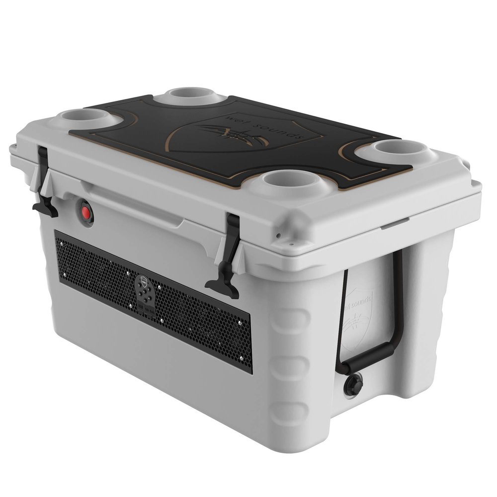 Wet Sounds Stealth SHIVR-55-GRY Gray High Output Audio Cooler Speaker System + Top Gator Step Kit - Black Over Whiskey