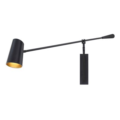 Modern Forms Stylus 15in LED Swing Arm Light 3000K in Black Gold