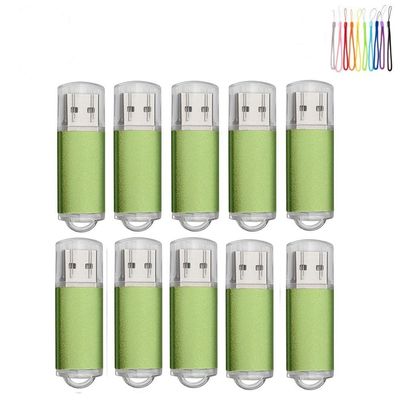10PCS 2.0/3.0 USB Flash Drive Pen Drive Memory Stick Thumb Stick Pen Black (2.0/16GB, Green)