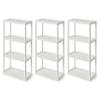 Gracious Living 4 Shelf Fixed Height Solid Light Duty Storage Unit 12 x 24 x 48 for Home, Garage, Basement, & Laundry, White (3 Pack) view 1