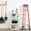 Gracious Living 4 Shelf Fixed Height Solid Light Duty Storage Unit 12 x 24 x 48 for Home, Garage, Basement, & Laundry, White (3 Pack) view 2