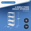 Gracious Living 4 Shelf Fixed Height Solid Light Duty Storage Unit 12 x 24 x 48 for Home, Garage, Basement, & Laundry, White (3 Pack) view 3