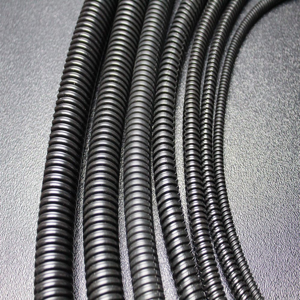 10 FT 1/8 INCH Black Split Loom TUBING Conduit POLYETHYLENE CONVOLUTED Wire