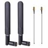 2 x 8dBi WiFi RP-SMA Male Antenna 2.4GHz 5.8GHz Dual Band +2 x 15CM U.FL/IPEX to RP-SMA Female Pigtail Cable for Mini PCIe Card Wireless Routers, PC Desktop, Repeater, FPV UAV Drone and PS4 Build view 1
