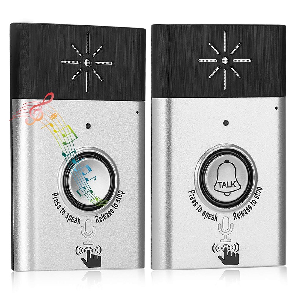 Intercom Doorbells Two Way Portable Walkie Talkie Operating at Over 600 feet for Home and Offfice Include 1 Receiver Talk Home Doorbell Intercom Kit Silver