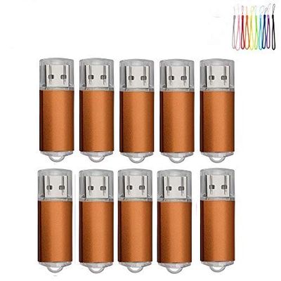 10PCS 2.0/3.0 USB Flash Drive Pen Drive Memory Stick Thumb Stick Pen Black (2.0/16GB, Orange)