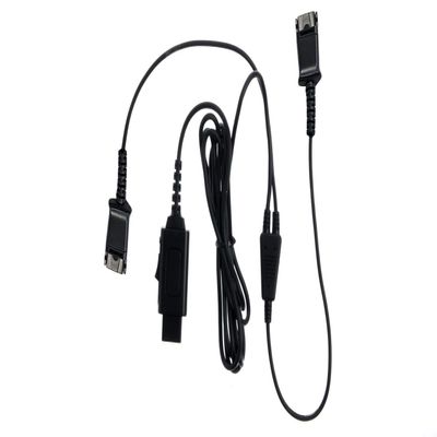 IPD Training Headphones Adapter Y Cable Cord with Switch Mute for Agents & Supervisors | Durable Headphone Adapter Quick Disconnect Headphone Y Splitter Phone Cord | Exclusive PLX QD Compatibility