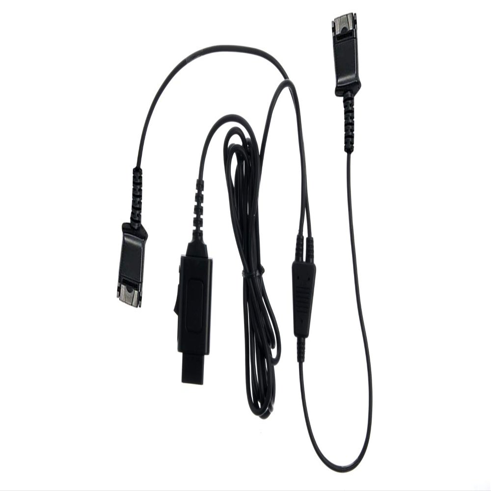 IPD Training Headphones Adapter Y Cable Cord with Switch Mute for Agents & Supervisors | Durable Headphone Adapter Quick Disconnect Headphone Y Splitter Phone Cord | Exclusive PLX QD Compatibility