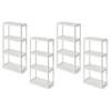 Gracious Living 4 Shelf Fixed Height Solid Light Duty Storage Unit 12 x 24 x 48 for Home, Garage, Basement, & Laundry, White (4 Pack) view 1