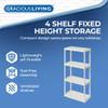 Gracious Living 4 Shelf Fixed Height Solid Light Duty Storage Unit 12 x 24 x 48 for Home, Garage, Basement, & Laundry, White (4 Pack) view 4