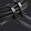 100Pcs 8 Inch Heavy Duty Industrial Zip Toes 40lbs Tensile Strength Releasable Black Tie Wraps Reusable Zip Toes Tie Straps For Garden Plant Secure Vine, Home Office view 2