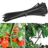 100Pcs 8 Inch Heavy Duty Industrial Zip Toes 40lbs Tensile Strength Releasable Black Tie Wraps Reusable Zip Toes Tie Straps For Garden Plant Secure Vine, Home Office view 3