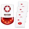 Daytech Remote Emergency Strobe Siren Alarm Kit Waterproof Outdoor Loud Panic Sos Warning System for Business Home Shop Hotel School 800ft 1 Red Flashing Siren+ 4 Call Buttons view 1