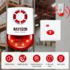 Daytech Remote Emergency Strobe Siren Alarm Kit Waterproof Outdoor Loud Panic Sos Warning System for Business Home Shop Hotel School 800ft 1 Red Flashing Siren+ 4 Call Buttons view 2