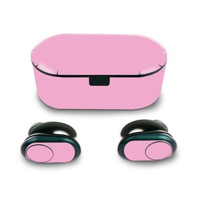MightySkins Skin for Skullcandy Push Wireless Earbuds - Solid Pink | Protective, Durable, and Unique Vinyl Decal wrap Cover | Easy to Apply, Remove, and Change Styles | Made in The USA