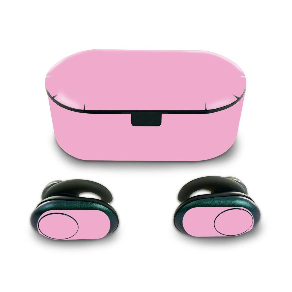 MightySkins Skin for Skullcandy Push Wireless Earbuds - Solid Pink | Protective, Durable, and Unique Vinyl Decal wrap Cover | Easy to Apply, Remove, and Change Styles | Made in The USA