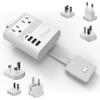 OREI World Travel Plug Adapter M8 Max, 3 USB + Pd 18W USB-C Input - 2 USA Outlets - Attachments for Europe, Asia, China, Japan, Africa - Perfect for Cell Phones, Tablets, Cameras and More view 1