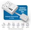 OREI World Travel Plug Adapter M8 Max, 3 USB + Pd 18W USB-C Input - 2 USA Outlets - Attachments for Europe, Asia, China, Japan, Africa - Perfect for Cell Phones, Tablets, Cameras and More view 4