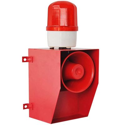 YJINGRUI Industrial Sound and Light Alarm Siren Waterproof/Dustproof Horn Alarm System with 130 dB (AC220V)