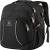 17.3 inch Laptop Backpack,School Bookbag Computer Rucksack with USB Charging Port,Water Resistant Sturdy Bagpack for Business College School Travel,Men Women Casual Daypack,Black view 1