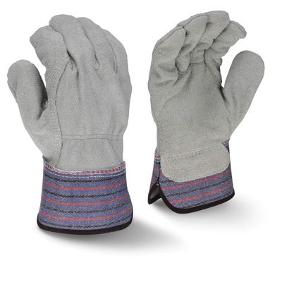 Full Regular Shoulder Gray Split Cowhide Leather Palm Glove