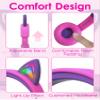 FosPower Kids Headphones with LED Cat Ears (85dB Safe Volume Limit), 3.5mm Soft On-Ear Wired Headphones with Tangle-Free Laced Cables for iPad/Tablet/School/Travel - Hot Pink/Purple view 2