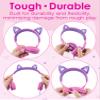 FosPower Kids Headphones with LED Cat Ears (85dB Safe Volume Limit), 3.5mm Soft On-Ear Wired Headphones with Tangle-Free Laced Cables for iPad/Tablet/School/Travel - Hot Pink/Purple view 3