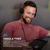 JLab Studio Wired On-Ear Headphones, Black, Tangle Free Cord, Ultra-Plush Faux Leather with Cloud Foam Cushions, 40mm Neodymium Drivers with C3 Sound view 4