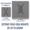 Mount-It! VESA Mount Adapter Kit | TV Wall Mount Bracket Adapter Converts 200x200 mm Patterns to 400x200 and 400x400 mm | Fits Most 32 Inch to 55 Inch TVs | Hardware Included view 3