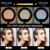 Yidoblo Ring Light Kit [Upgraded Version-1.8cm Ultra Slim]-18 inches,3200-5600K,Dimmable LED Ring Light with Light Stand, Phone Clip,Hot Shoe Adapter for Portrait Makeup Video Shooting (S White) view 4